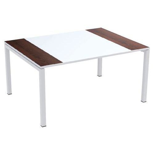 Table Réunion Easy Office 150x114 Pied Blc Plateau Blc/wengé