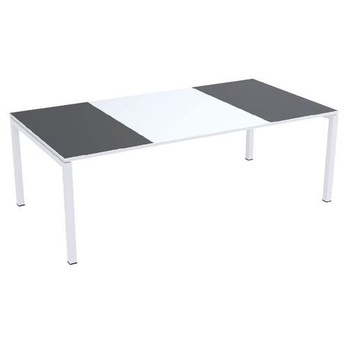 Table Réunion Easy Office 220x114cm P. Blc Plateau Blc/anth.