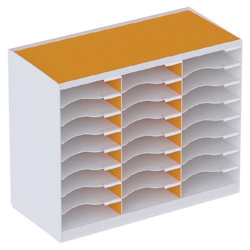 Trieur Monobloc 24 Cases Blanc Et Orange