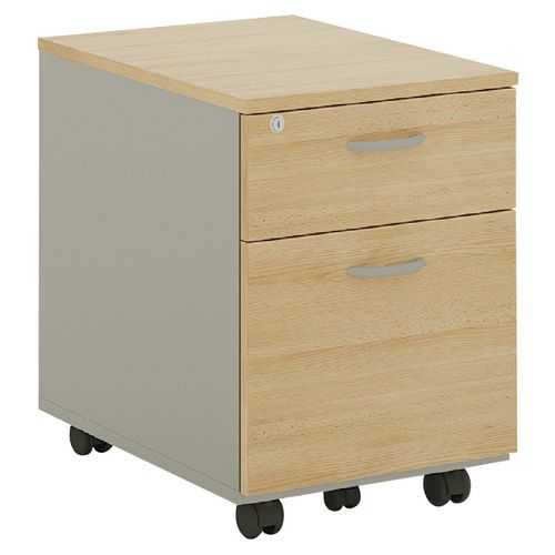 Caisson Mobile Dalia 2 Tiroirs Hêtre Et Aluminium