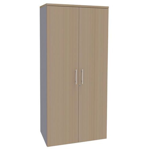 Armoire Phylos 2port. Batt. 4 Tablettes H.180 Cm Chêne Clair