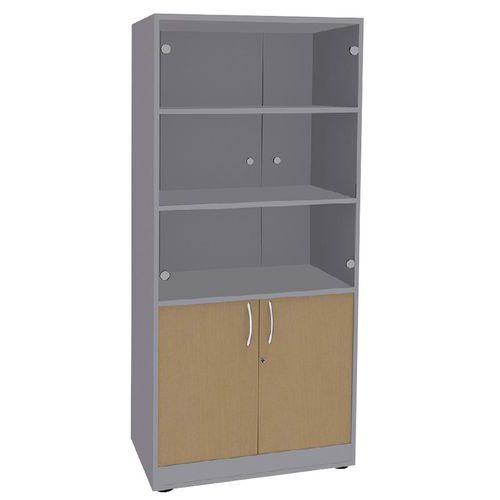 Bibliothèque Partie Supérieur 2 Portes En Verre T.1316