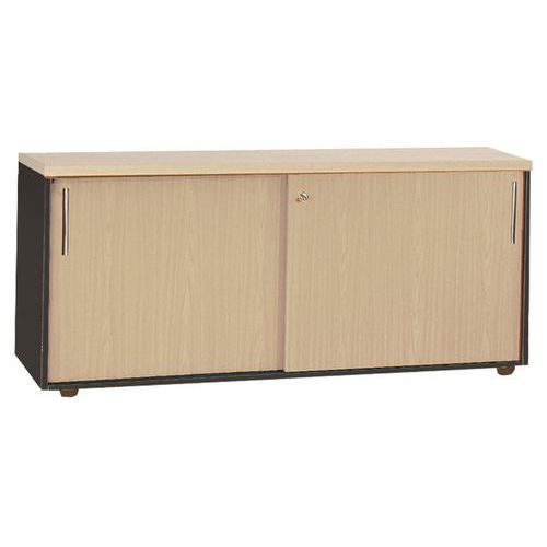 City Crédence Top Finition 2pts Couli. 160x75 Chêne/carbone