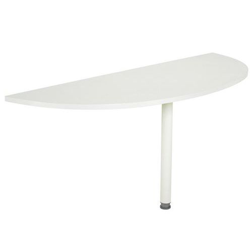Extension 1/2 Lune Linéo Blanc L. 163cm Pied Métal Blanc