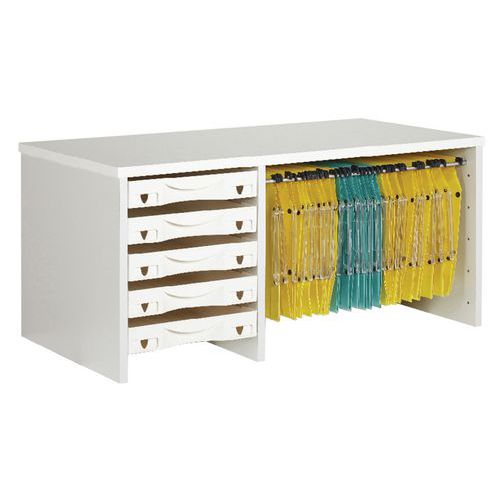 Module De Rangement Réhausse 80 X 38 X 41 Cm Blanc Et Blanc