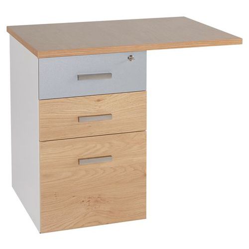 Retour Suspendu Linéo 80x60cm Cais. 3tir. Chêne 1 Façade Alu