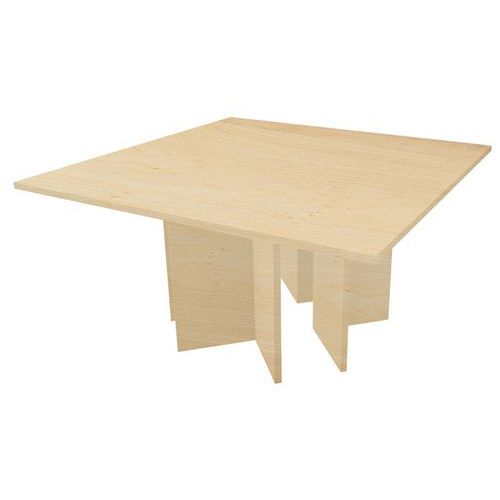 Table Carrée Pieds Croix 140 X 140 Cm Chêne Clair