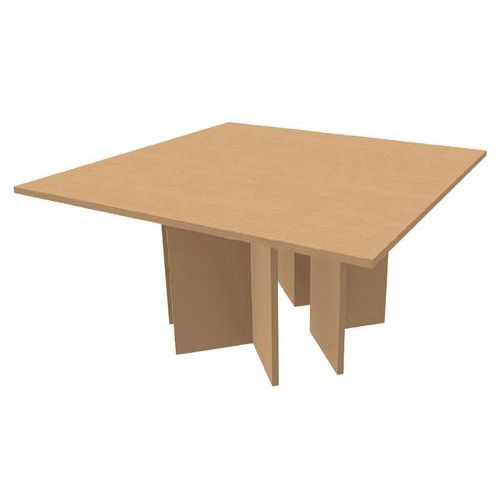 Table Carrée Pieds Croix 140 X 140 Cm Hêtre