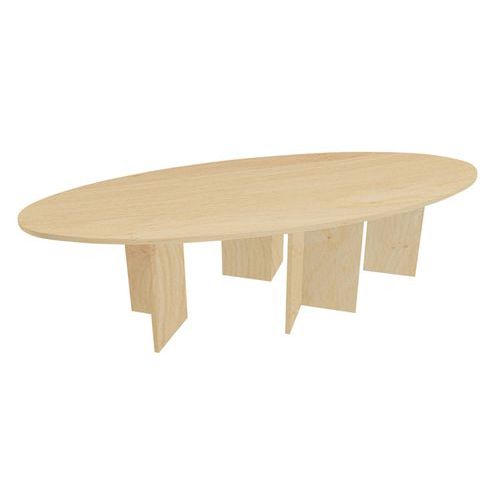 Table Ovale Pieds Croix 280 X 140 Cm Chêne Clair