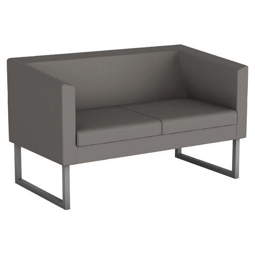 Canapé 2 Places Punto Tissu Pvc Gris