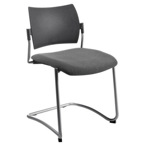Chaise Visiteur Prague Piètement Luge Gris Assise 0645 Gris