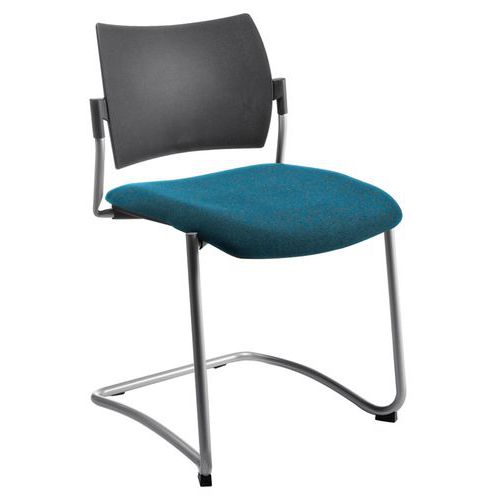 Chaise Visiteur Prague Piètement Luge Gris Assise 0646 Vert