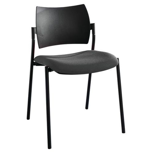 Chaise Visiteur Tendance Dossier Poly. Pièt. Noir 0645 Gris