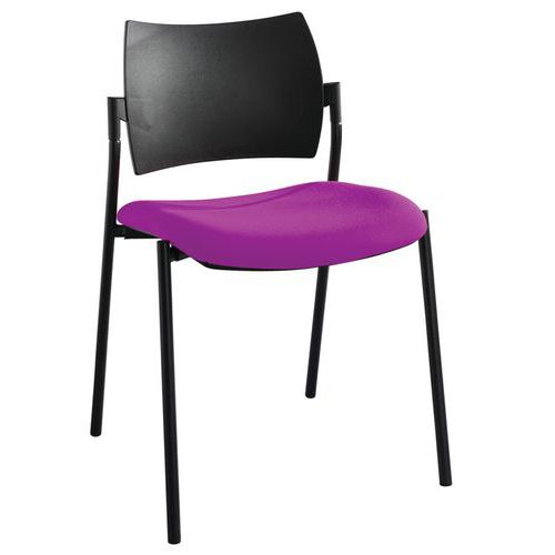 Chaise Visiteur Tendance Dossier Poly. Pièt.noir 378 Magenta