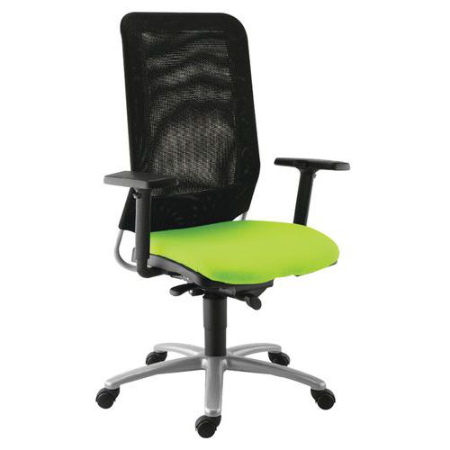 Fauteuil Diaz Contac Synchrone Pièt. Alu Assise 188 Pistache