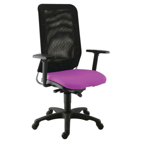 Fauteuil Diaz Contact Synchr. Pièt. Noir Assise 378 Magenta