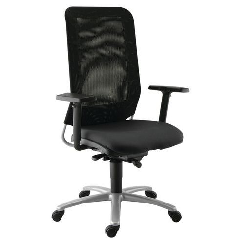 Fauteuil Diaz Contact Synchrone Pièt. Alu Assise 0420 Noir