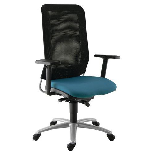 Fauteuil Diaz Contact Synchrone Pièt. Alu Assise 0646 Vert