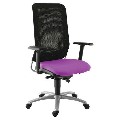 Fauteuil Diaz Contact Synchrone Pièt. Alu Assise 378 Magenta