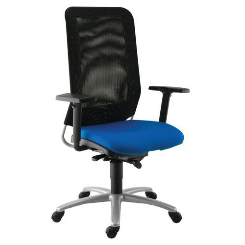 Fauteuil Diaz Contact Synchrone Pièt. Alu. Assise 0419 Bleu