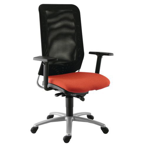 Fauteuil Diaz Contact Synchrone Pièt. Alu. Assise 1126corail