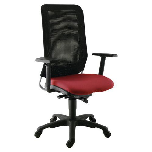 Fauteuil Diaz Contact Synchrone Pièt. Alu. Assise 1912 Rouge