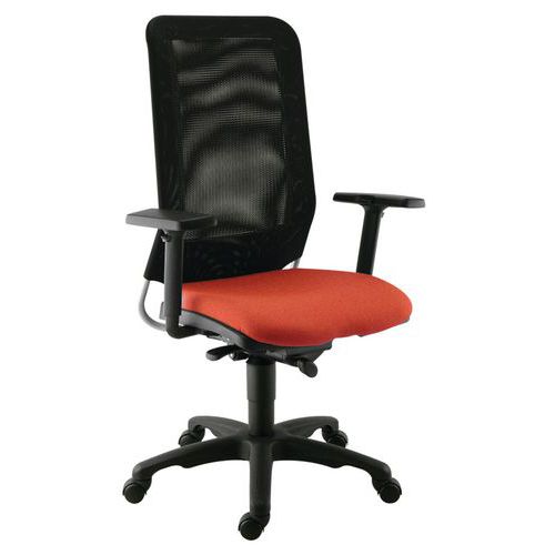 Fauteuil Diaz Contact Synchrone Pièt. Noir Assi. 1126 Corail