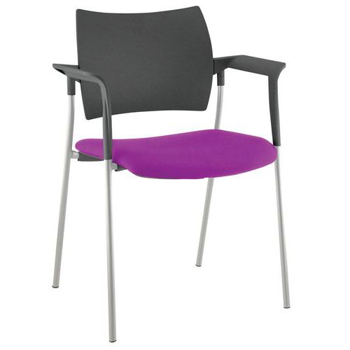 Fauteuil Visiteur Tendance Dos. Poly. Pièt. Alu 378 Magenta
