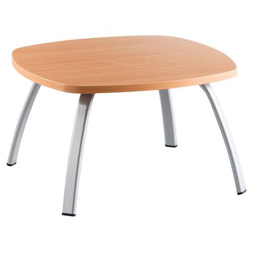 Table Basse Ainhoa Plateau Poirier 60x60 Cm Piètement Gris