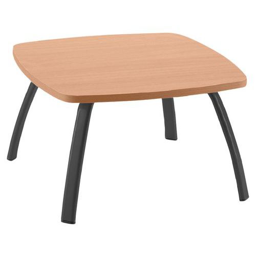Table Basse Ainhoa Plateau Poirier 60x60 Cm Piètement Noir