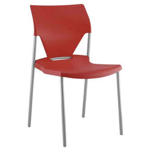 Chaise Ioda P.s Alu. Assise Dossier Polypro. Rouge