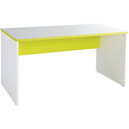 Colibri Bureau Droit Pieds Pan. 140 X 67 Cm Blanc/anis