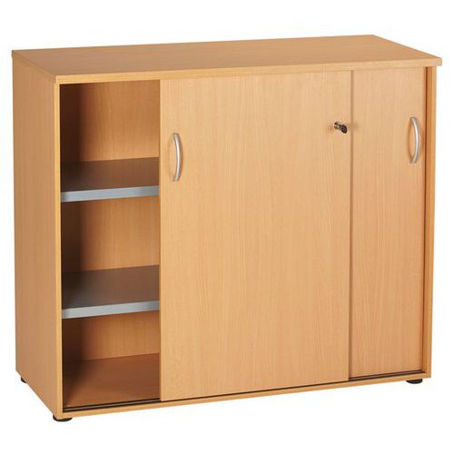 Armoire De Bureau 2 Porte Coulissantes H.104cm L.120cm Cédre