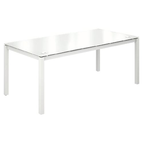 Bureau 4 Pieds En Verre Sans Voile De Fond 160 Cm Blanc