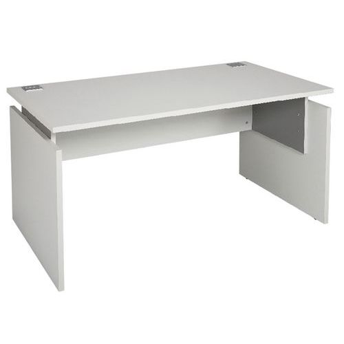 Bur. D. Linéo 120x80cm Plt Blc Pièt. Pan. Blc Entretoise Alu