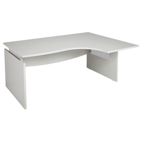 Bureau Asymétrique Linéo L.160 Cm Retour à Droite Blc/alu