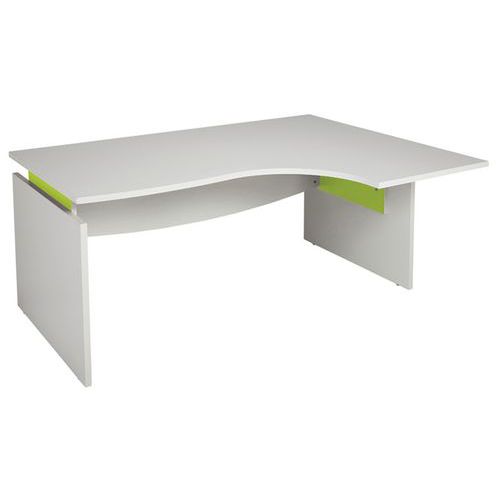 Bureau Asymétrique Linéo L.160cm Retour à Droite Blc Et Anis