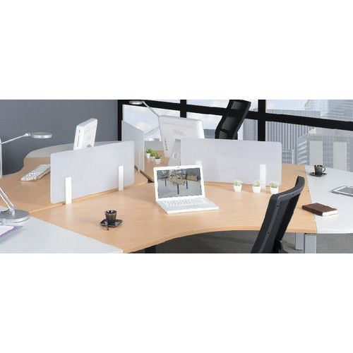Ecran Séparation Bureau Largeur 150cm H.35cm Translucide Blc