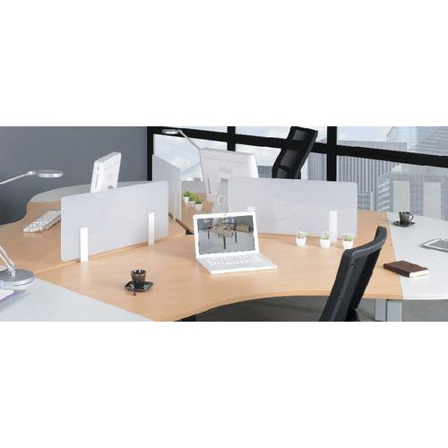 Ecran Séparation Bureau Largeur 70cm H.35 Cm Translucide Blc