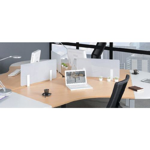Ecran Séparation Bureau Largeur 90 Cm H.35cm Translucide Blc
