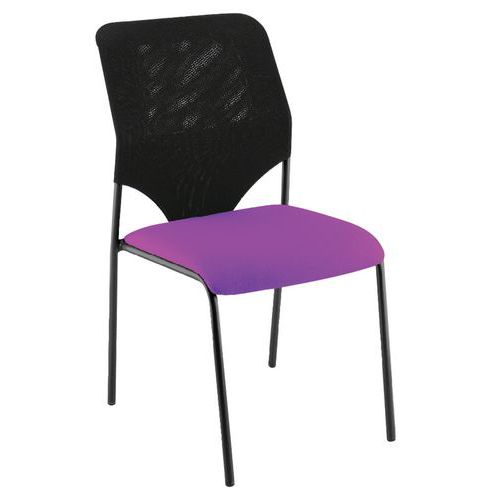 Chaise Visiteur Diaz Dos. Résill Pièt. Noir Ass. 378 Magenta