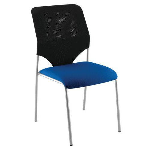 Chaise Visiteur Diaz Dos. Résille Pièt. Alu Ass. 0419 Bleu