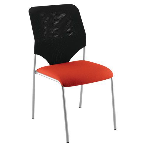 Chaise Visiteur Diaz Dos. Résille Pièt. Alu Ass. 1126 Corail