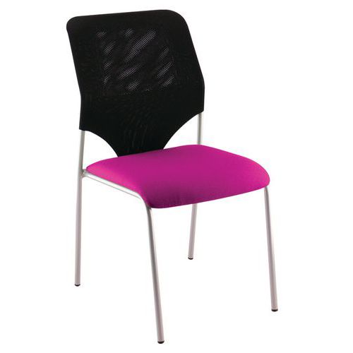 Chaise Visiteur Diaz Dos. Résille Pièt. Alu Ass. 378 Magenta