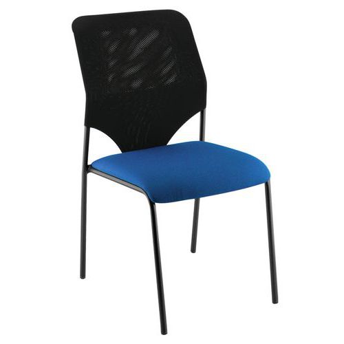 Chaise Visiteur Diaz Dos. Résille Pièt. Noir Ass. 0419 Bleu