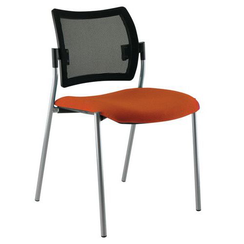 Dossier Résille Piètement Noir Chaise Visiteur T.1126