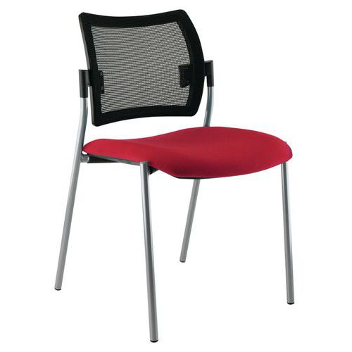 Dossier Résille Piètement Noir Chaise Visiteur T.1912