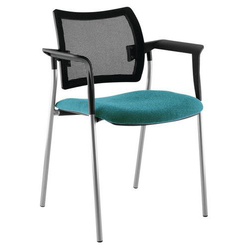 Dossier Résille Piètement Noir Fauteuil Visiteur T.0646