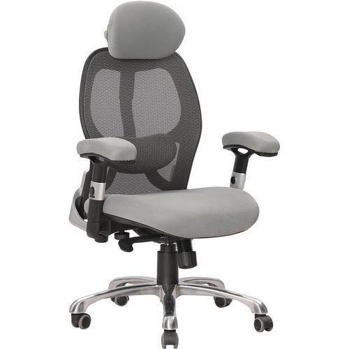 Fauteuil De Direction Ergonomique à Dossier Haut En Maille Pour Utilisation Permanente Cosmic Gris