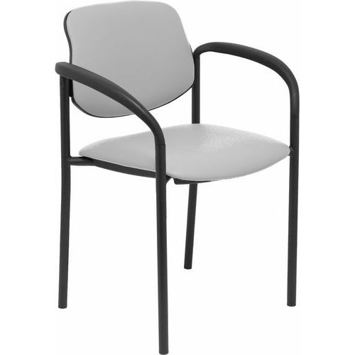 Chaise Villalgordo Similicuir Accoudoirs - Gris